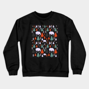 Bear forest at night Crewneck Sweatshirt